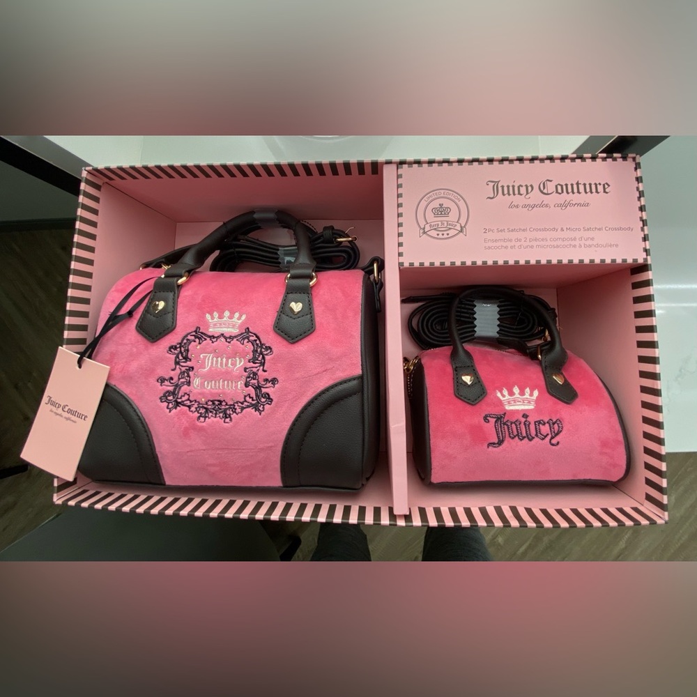 Juicy Couture Pink and Black Women's Bag Set